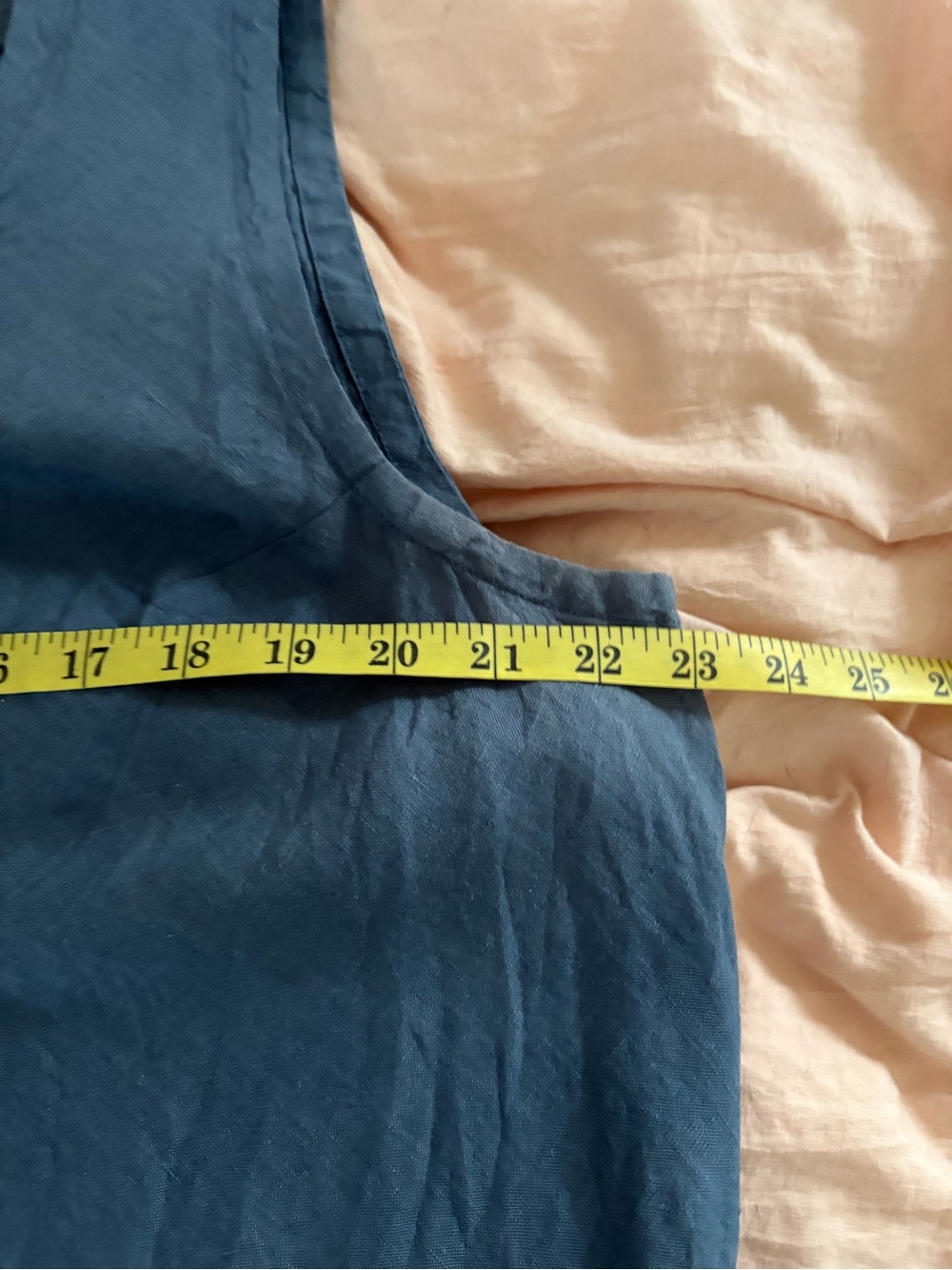 Coldwater Creek Blue 100% Linen Long Boho XL Lagenlook Tank Top Blouse Cruise - Picture 6 of 7